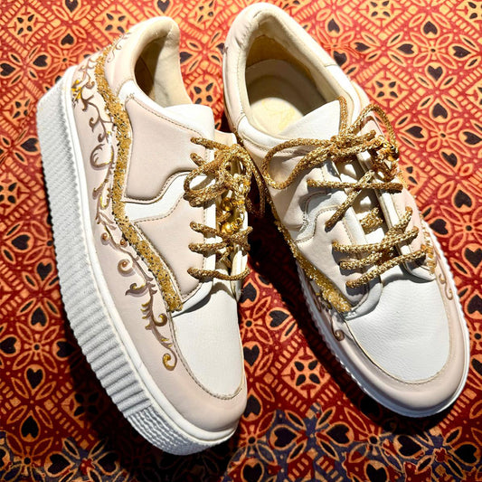 GOLD BEADS BRIDAL SNEAKERS