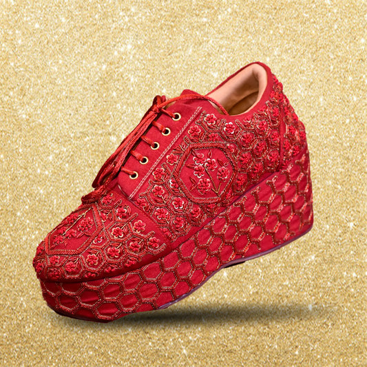 ROYAL RED BRIDAL SNEAKERS