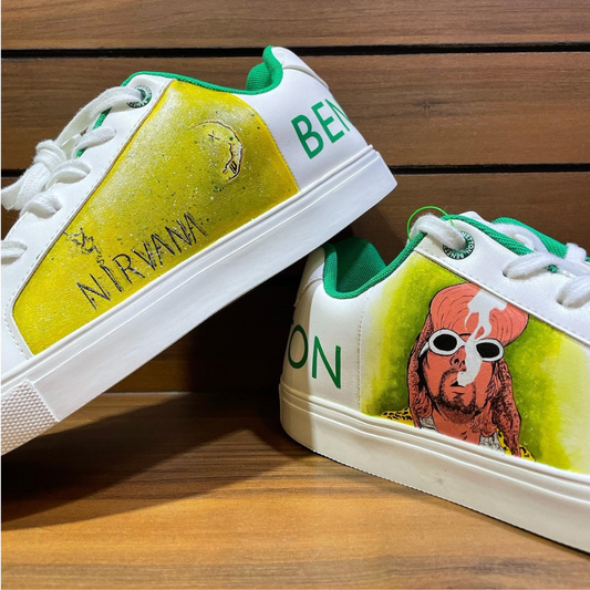 NIRVANA - KURT COBAIN x UNITED BENETTON WHITE CUSTOMS