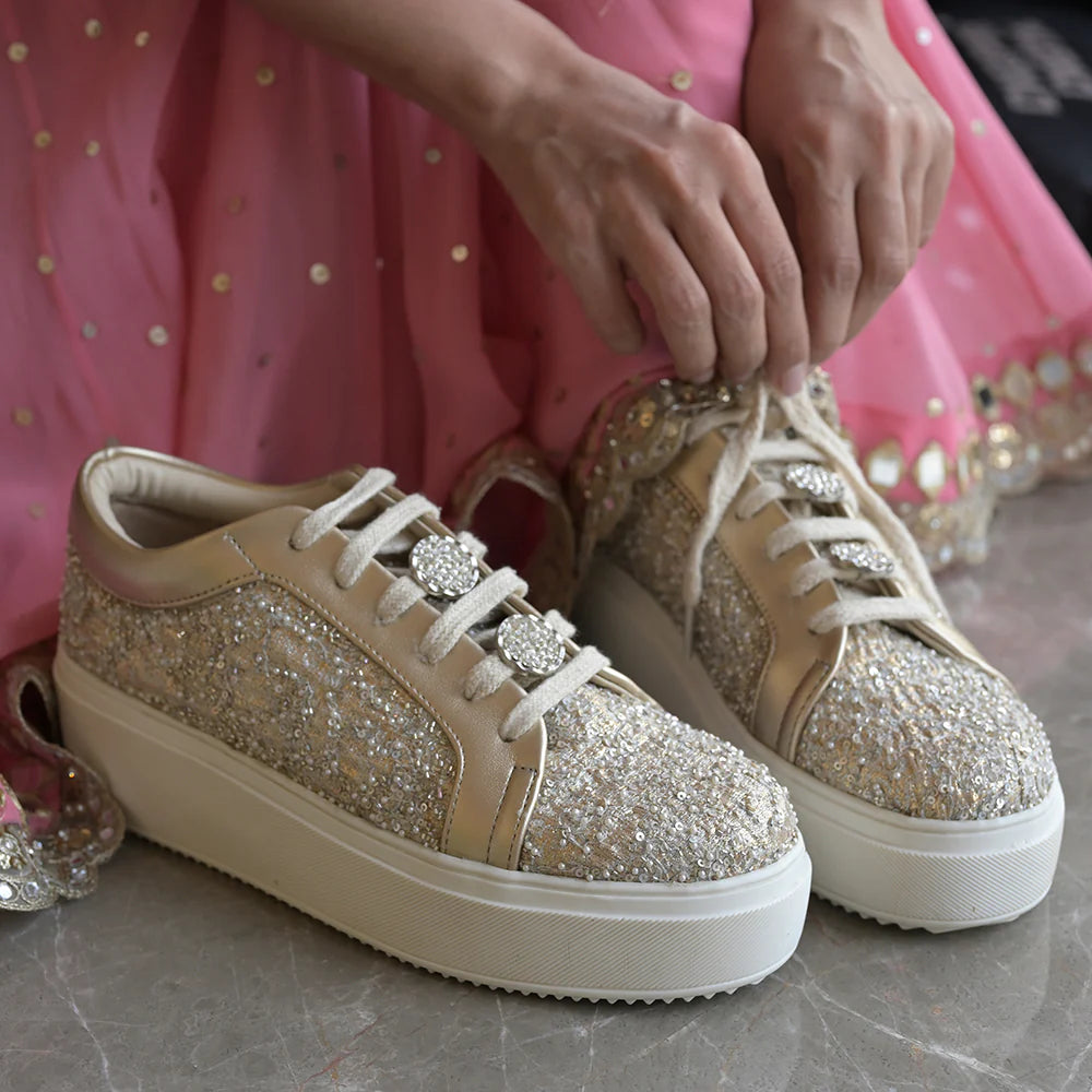 SUBTLE BEADWORK SNEAKERS