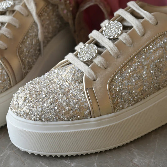 SUBTLE BEADWORK SNEAKERS